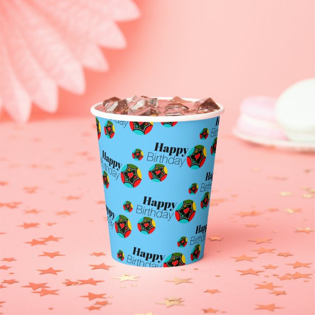 Portuguese Rooster colours Paper Cups (Insitu)