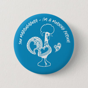 Portuguese Rooster Early Riser Modern Silhouette 6 Cm Round Badge