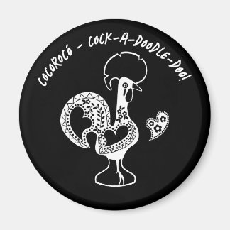 Portuguese Rooster Early Riser Modern Silhouette Magnet