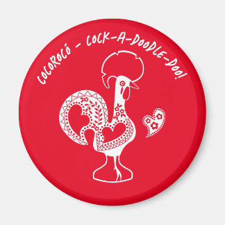 Portuguese Rooster Early Riser Modern Silhouette Magnet