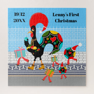 Portuguese Rooster Festive Christmas Parade Jigsaw Puzzle