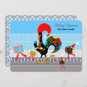 Portuguese Rooster Gifts and Baubles Parade Card