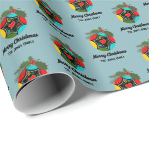 Portuguese Rooster holly Christmas Bauble Wrapping Paper