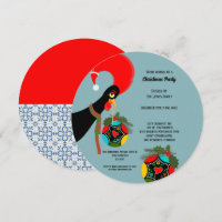 Portuguese Rooster holly Christmas Party Bauble
