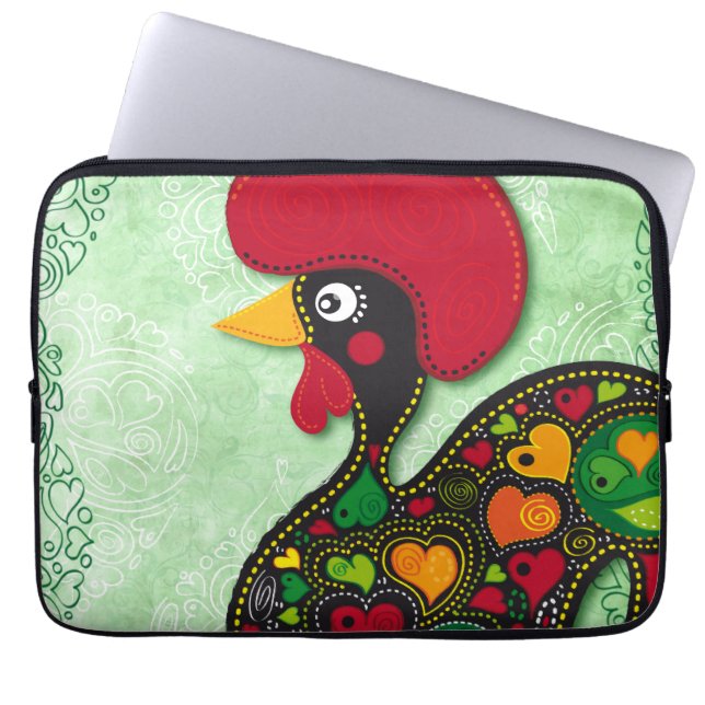 Portuguese Rooster laptop sleeve (Front)