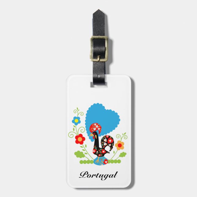 Portuguese Rooster Luggage Tag (Front Vertical)