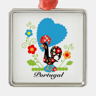 Portuguese Rooster Metal Tree Decoration