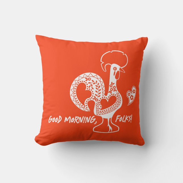 Portuguese Rooster Modern Silhouette Cushion (Front)