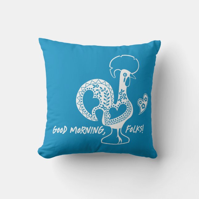 Portuguese Rooster Modern Silhouette Cushion (Front)