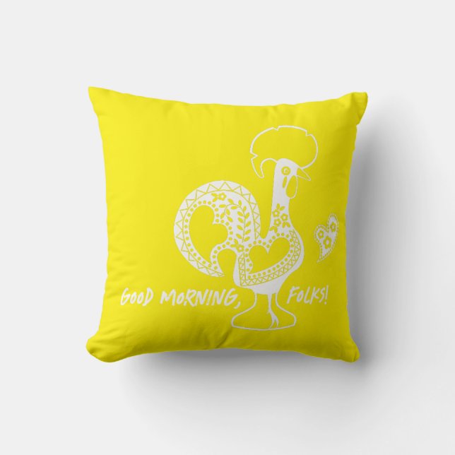 Portuguese Rooster Modern Silhouette Cushion (Front)