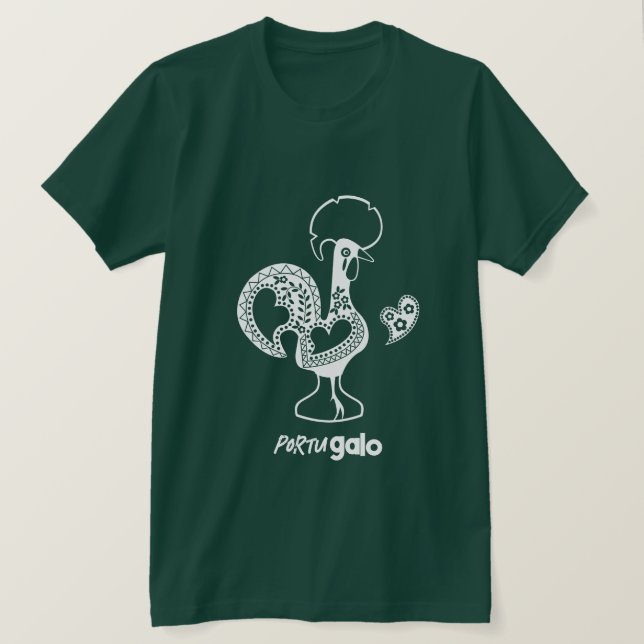 Portuguese Rooster Modern Silhouette T-Shirt (Design Front)