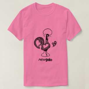 Portuguese Rooster Modern Silhouette T-Shirt