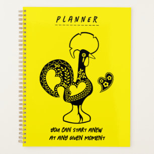 Portuguese Rooster Modern Silhouette with quote Planner