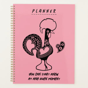 Portuguese Rooster Modern Silhouette with quote Planner