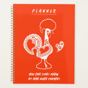 Portuguese Rooster Modern Silhouette with quote Planner
