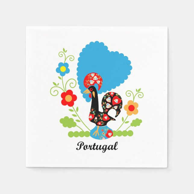 Portuguese Rooster Napkin (Front)