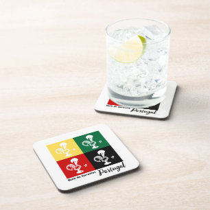 Portuguese Rooster of Barcelos colorful pattern Coaster