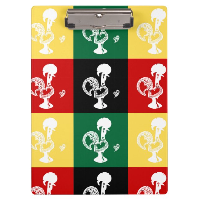 Portuguese Rooster of Barcelos colourful pattern Clipboard (Front)
