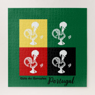Portuguese Rooster of Barcelos colourful pattern Jigsaw Puzzle