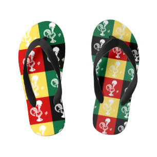 Portuguese Rooster of Barcelos colourful pattern Kid's Jandals