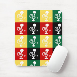 Portuguese Rooster of Barcelos colourful pattern Mouse Pad