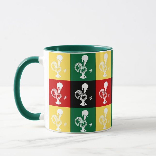 Portuguese Rooster of Barcelos colourful pattern Mug (Left)