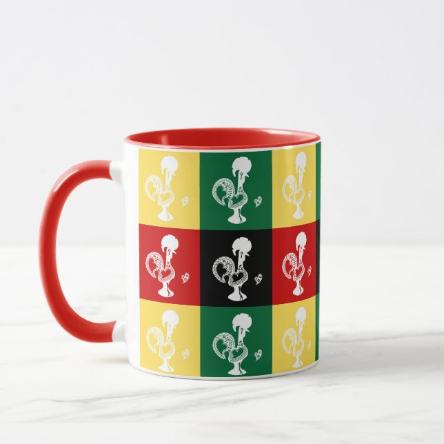 Portuguese Rooster of Barcelos colourful pattern Mug (Left)
