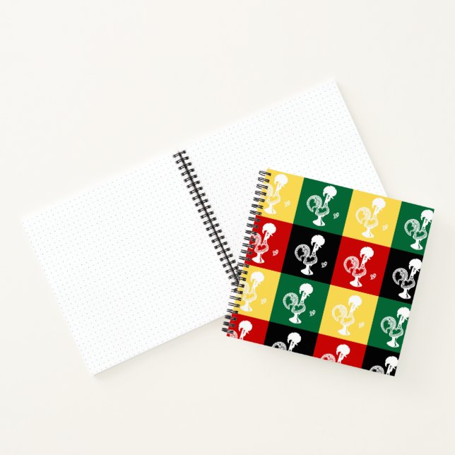 Portuguese Rooster of Barcelos colourful pattern Notebook (Inside)
