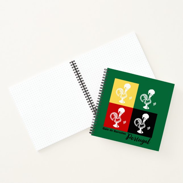 Portuguese Rooster of Barcelos colourful pattern Notebook (Inside)