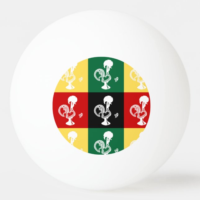 Portuguese Rooster of Barcelos colourful pattern Ping Pong Ball (Front)