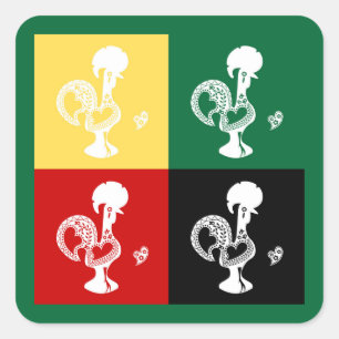 Portuguese Rooster of Barcelos colourful pattern Square Sticker