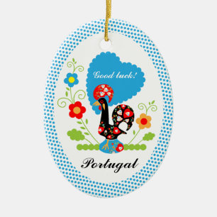 Portuguese Rooster of Luck Ceramic Tree Decoration