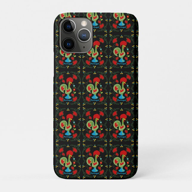 Portuguese Rooster of Luck in green colour Case-Mate iPhone Case (Back)