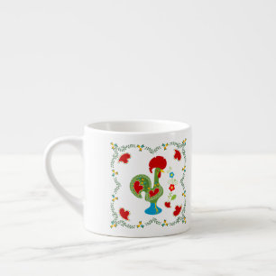 Portuguese Rooster of Luck in green colour Espresso Cup