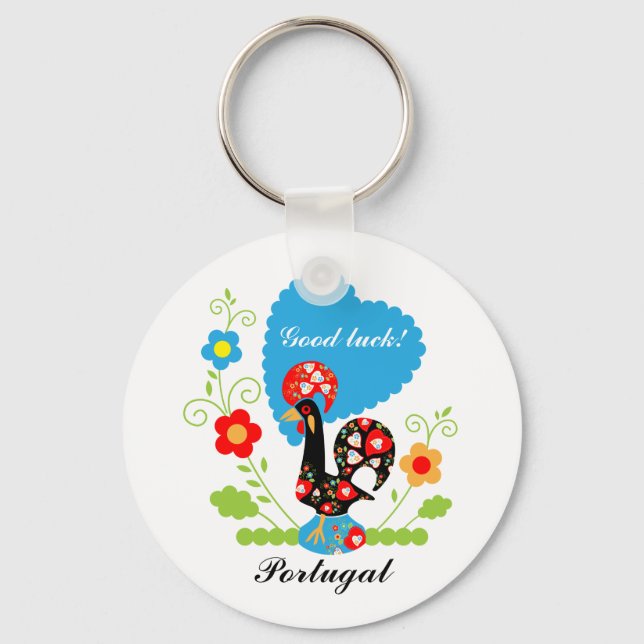 Portuguese Rooster of Luck Key Ring (Front)