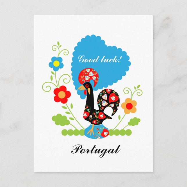 Portuguese Rooster Postcard (Front)