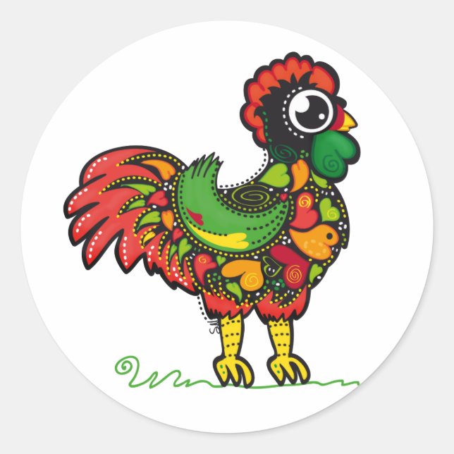 Portuguese Rooster sticker (Front)