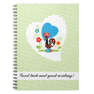 Portuguese Rooster with light green polka dots. Spiral Notebook