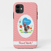 Portuguese rooster with red polka dots