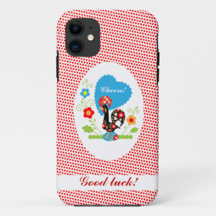 Portuguese rooster with red polka dots iPhone 11 case