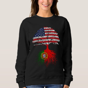 Portuguese Roots American Grown Portugal Flag Gift Sweatshirt