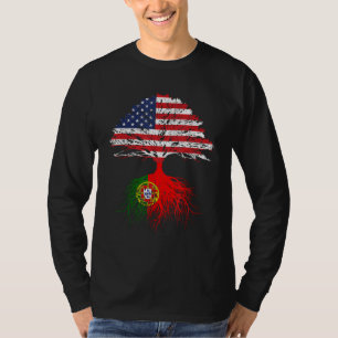 Portuguese Roots American Grown Portugal Flag Gift T-Shirt