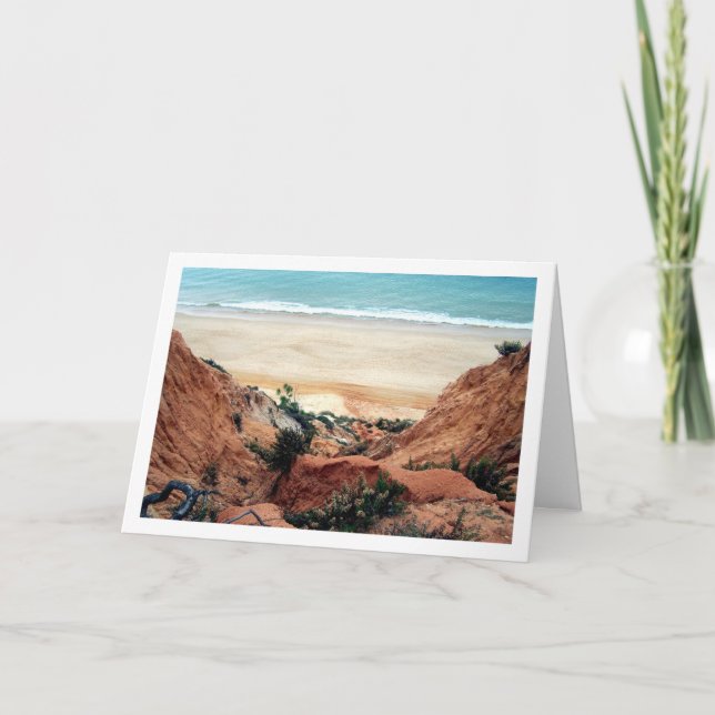 Portuguese Sandy Beach Landscape Card (Front)