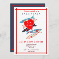 Portuguese sardines house party invitation