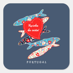 Portuguese sardines square sticker