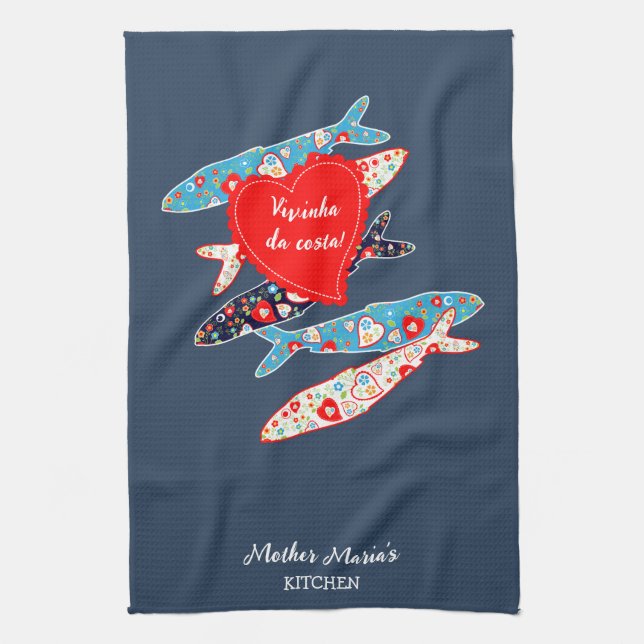 Portuguese sardines tea towel (Vertical)