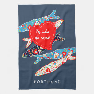 Portuguese sardines tea towel