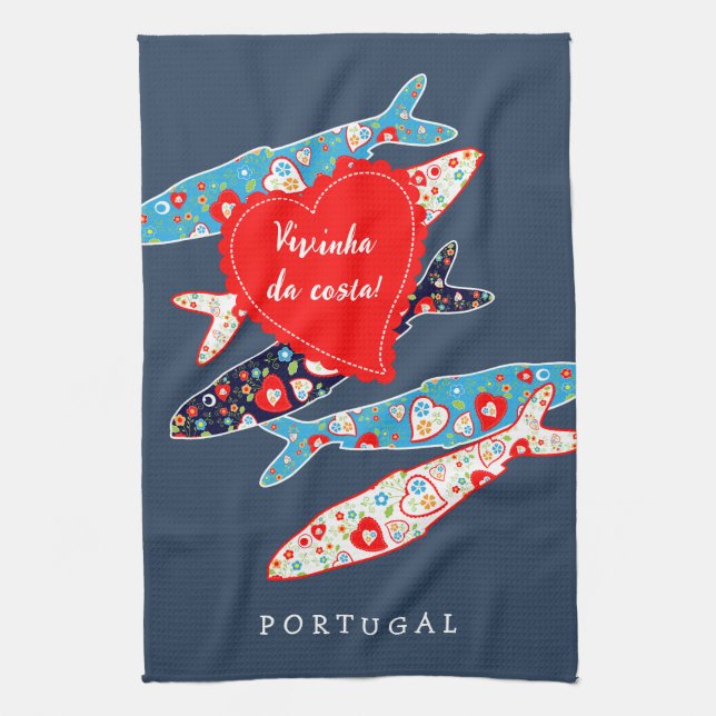 Portuguese sardines tea towel (Vertical)