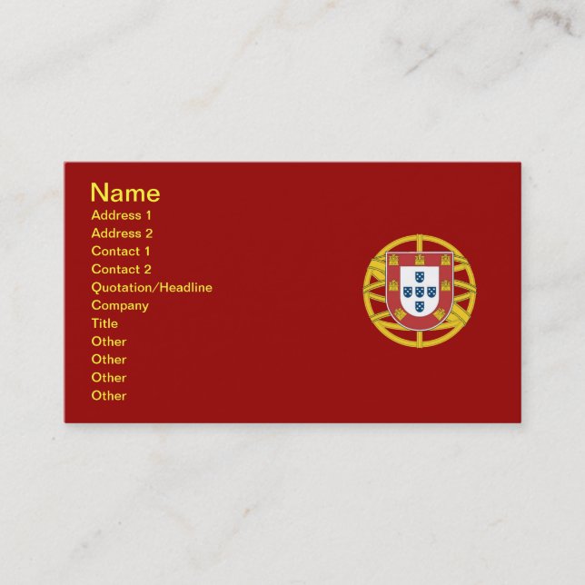 Portuguese shield business card (Front)