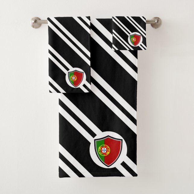 Portuguese shield flag bath towel set (Insitu)